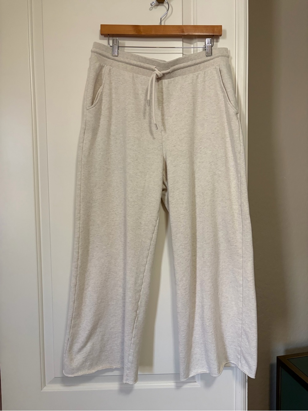 GAP Cream Wide-Leg Drawstring Sweatpants lounge pants